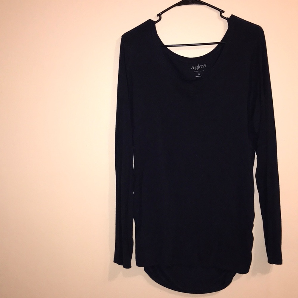 blue maternity shirt